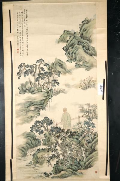 崔瑶（约1713-约1811）以画山水知名，传世作品较少，目前所见其作品有山东省博物馆所藏《悬崖兰竹图》。此图《枝隐先生小像》是其传世的另一件力作